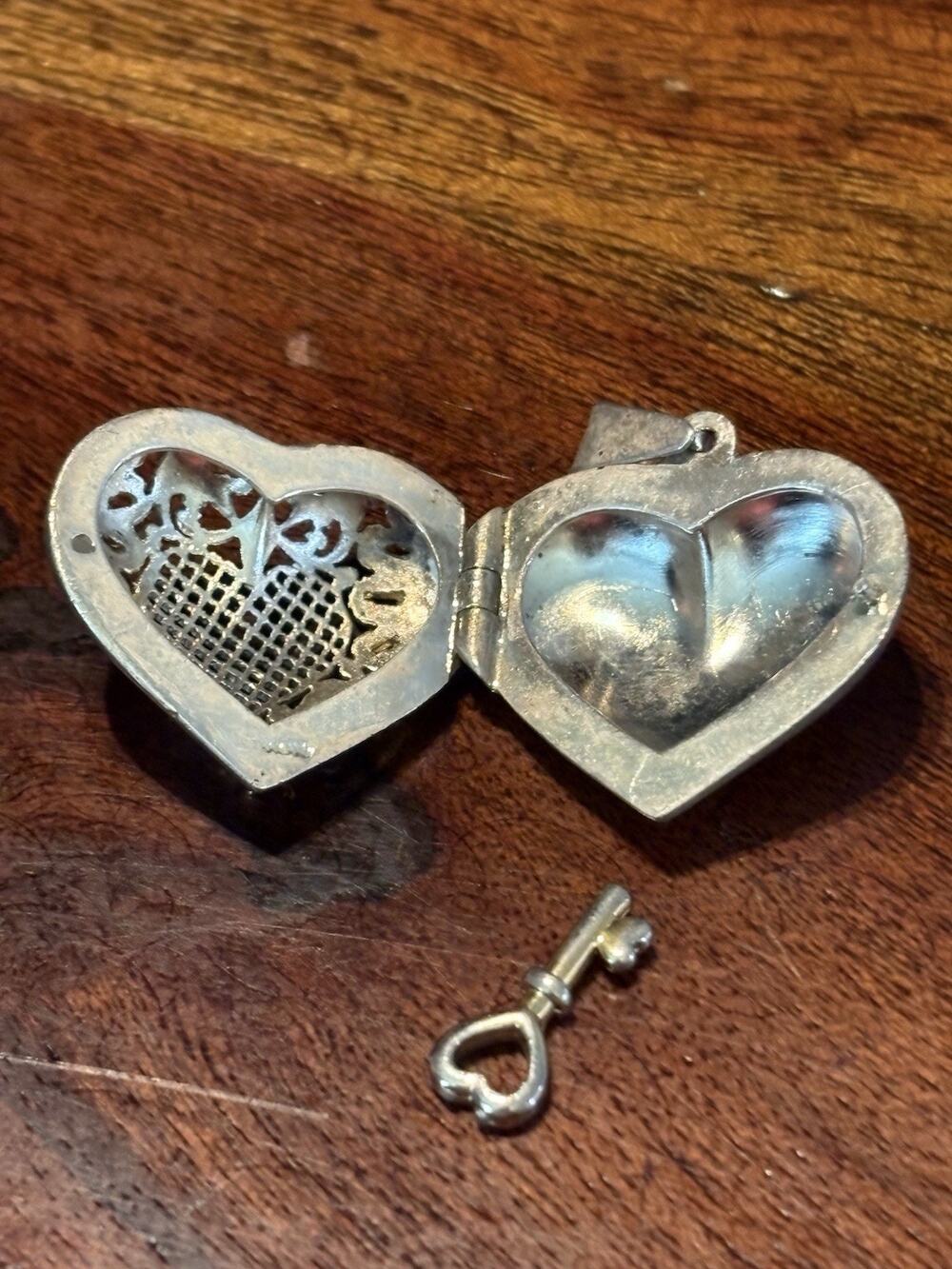 Vintage Heart Locket Gold Over Sterling Silver Puffy Pendant 925 Filigree Ornate